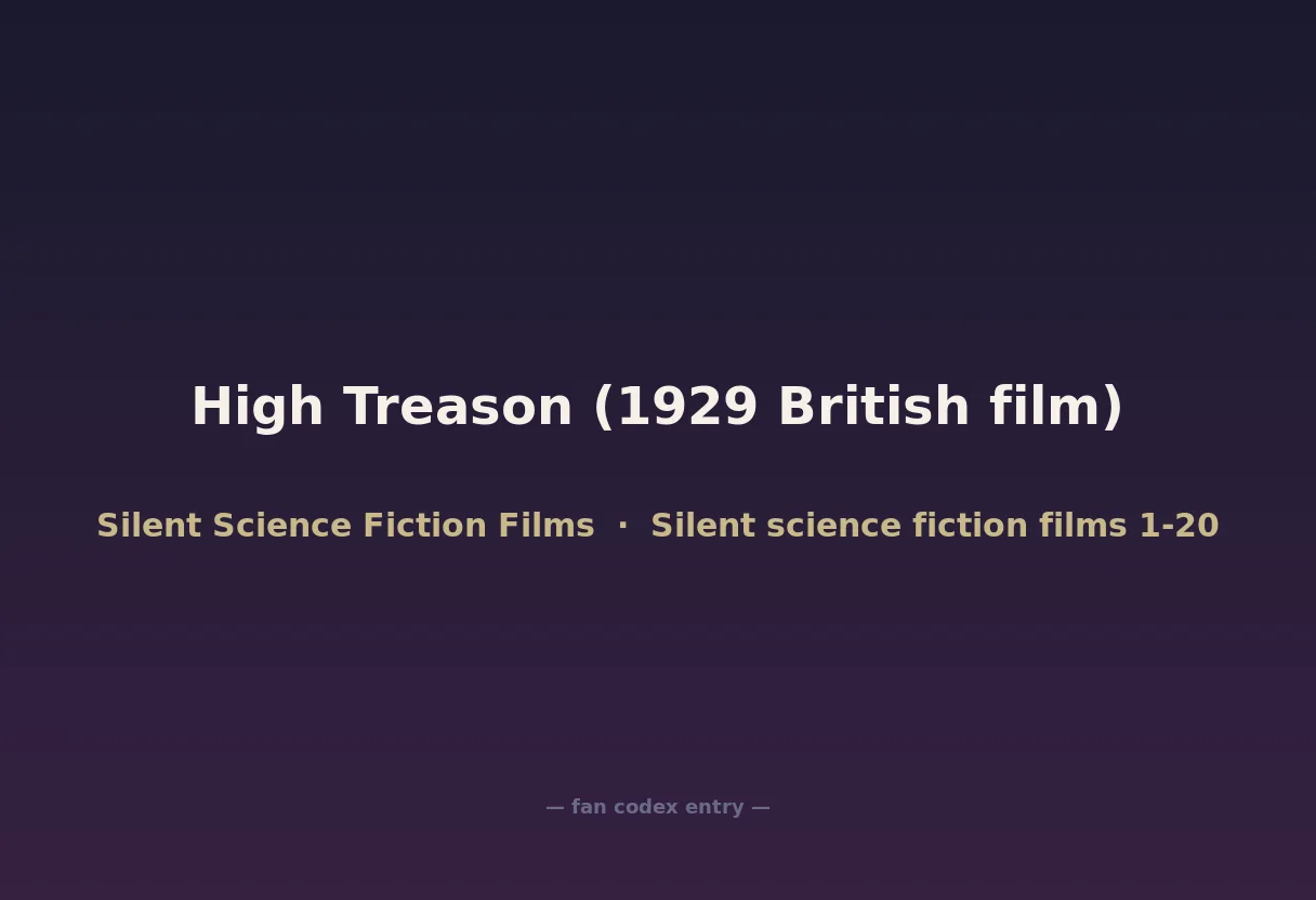 High Treason (1929 British film)